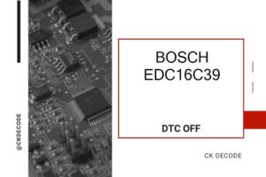 BOSCH EDC16C39 dtc off