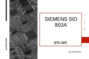 SIEMENS SID 803A dtc off