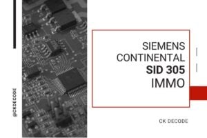 Immo virgin SID 305 Siemens Continental