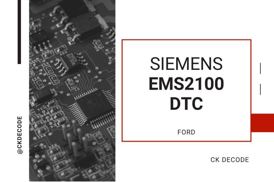 FORD SIEMENS EMS2100 DTC