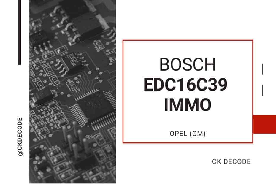 Opel (GM) Bosch EDC16C39 Immo