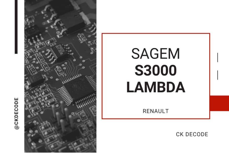 RENAULT SAGEM S3000 Lambda