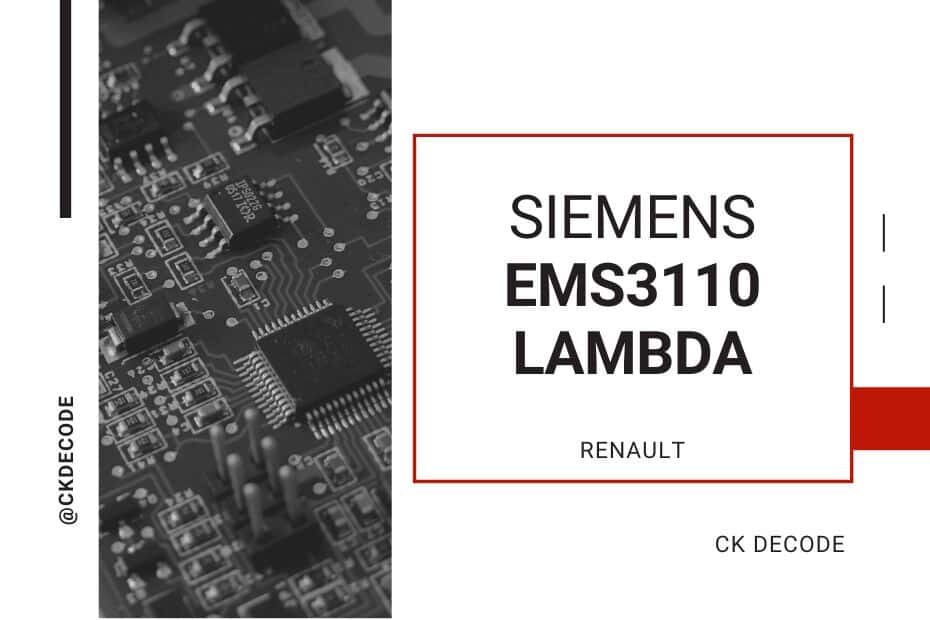 RENAULT SIEMENS EMS3110 Lambda