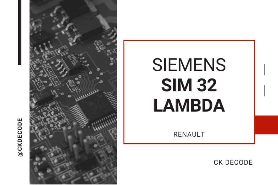 RENAULT SIEMENS SIM32 Lambda