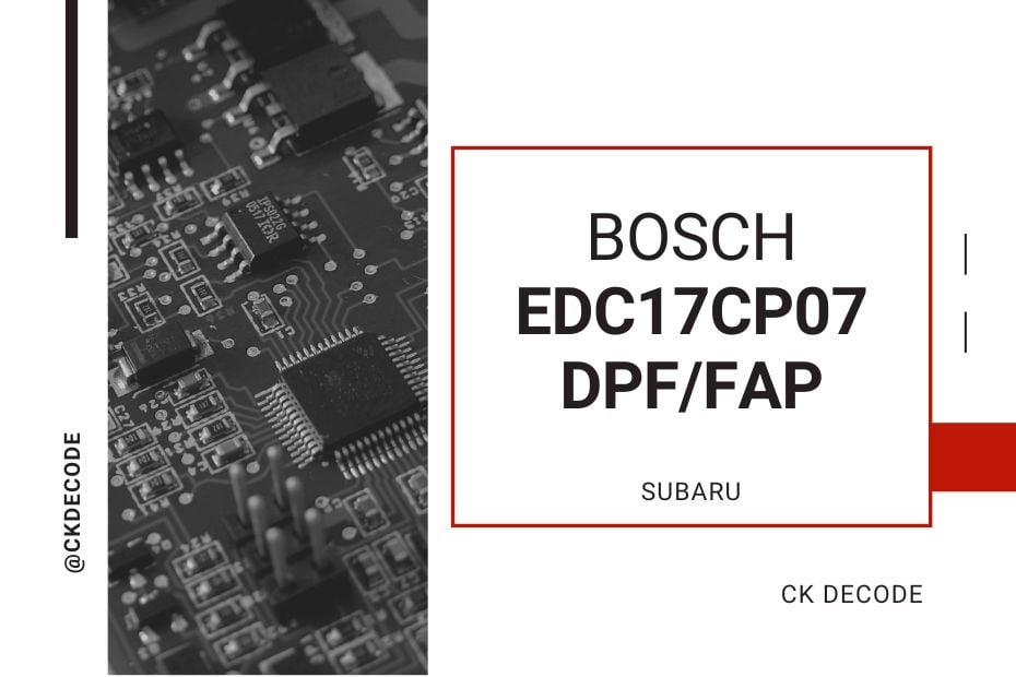 DPF FAP BOSCH EDC17CP07 SUBARU