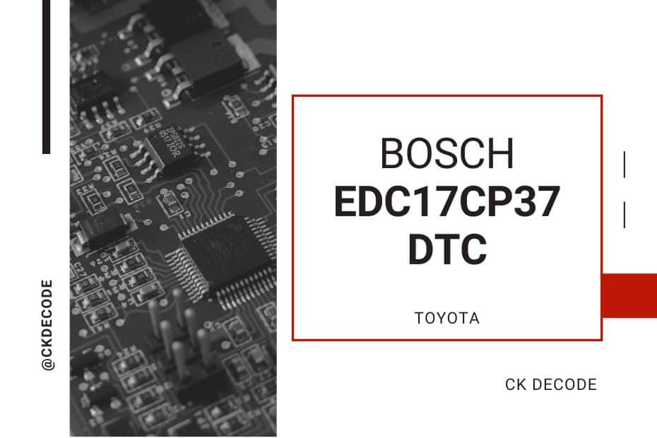 TOYOTA BOSCH EDC17CP37 DTC