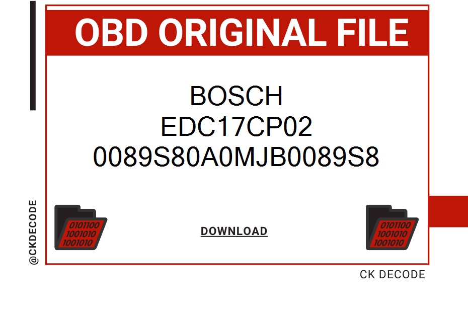 BOSCH EDC17CP02 924-4.081 0089S80A0MJB0089S8 BMW SERIE X X3 2000 D 177CV E83 EU ECU Original File
