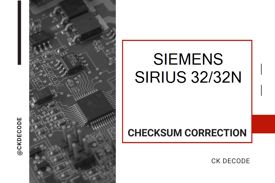 SIEMENS SIRIUS 32/32N checksum correction