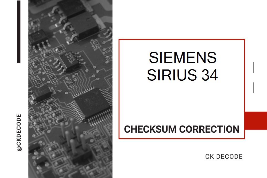 SIEMENS SIRIUS 34 checksum correction